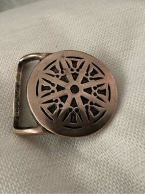 RARE BRASS ‘WHEEL OF LAW’ BELT BUCKLE